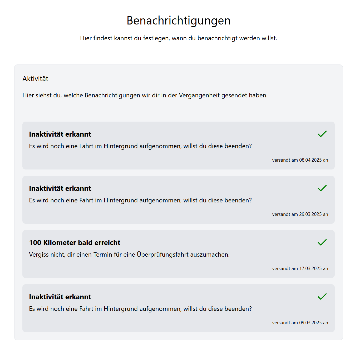Benachrichtigungs-Aktivität